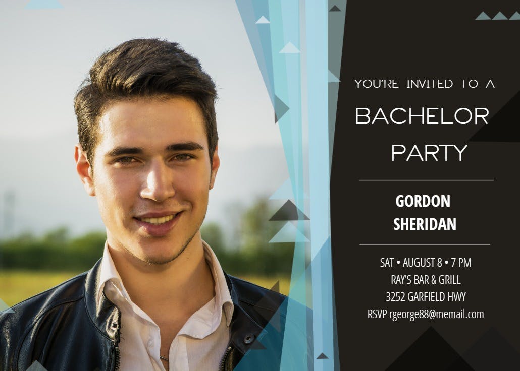 Triangle accents - invitación para despedida de soltero